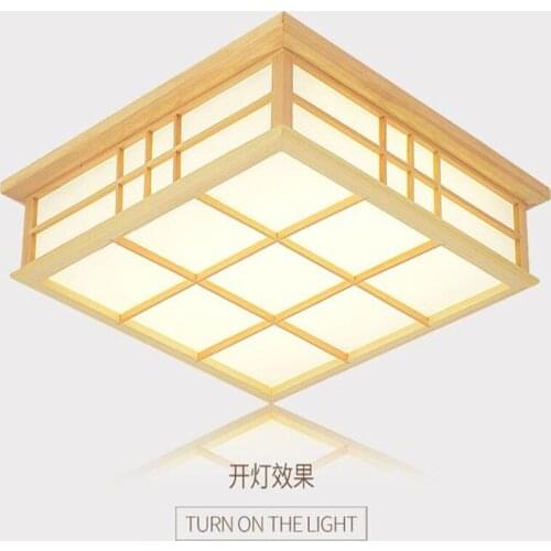 Ceiling Lights Japanese Style Tatami Lamp LED Wooden Ceiling Lighting Dining Room Bedroom Lamp Study Room Teahouse Lamp
