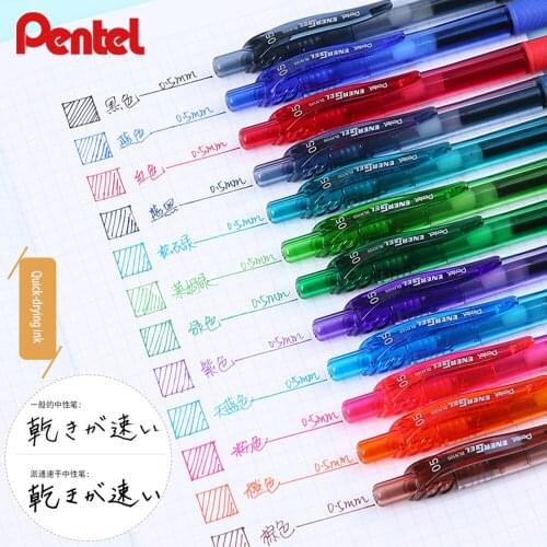 Japan Pentel BLN-105 12/12-color Gel Pen Needle Tube Push-type Colored Pen 0.5 Mm Smooth and Quick-drying