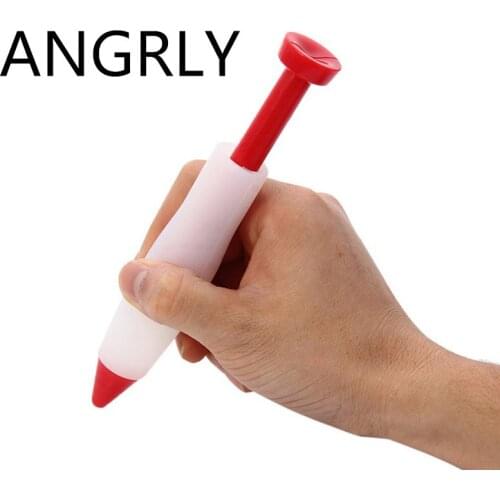ANGRLY Silicone Paint Pen Cake Cookie Pastry Cream Chocolate Decorating Syringe Tool Chocolate Pen Kitchen Tools Accessories