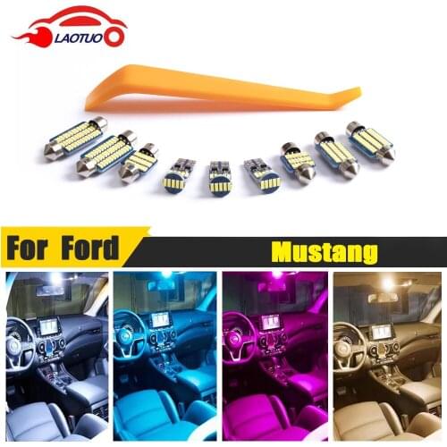 LAOTUO 3pcs LED Bulbs Car Interior Lighting Kit For Ford Mustang 2010 2011 2012 2013 2014 2015 2016 2017 2018-2020 Accessories