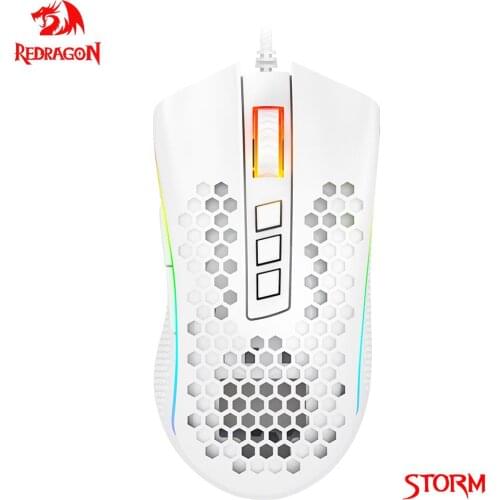 Redragon Storm USB Gaming Mouse Wired RGB Backlight 12400 DPI 9 Buttons Programmable Optics Mice For Computer Gamer PC M808