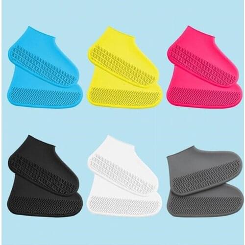 1 Pair Slip-resistant Rubber Rain Boot Overshoe Multi Color Reusable Waterproof Rain Shoes Covers S/M/L Rain Boots For Adult Kid