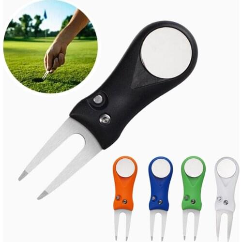 1Pc Folding Golf Fork Mini Golf Ball Slot Groove Cleaner Training Switchblade Divot Repair Tools