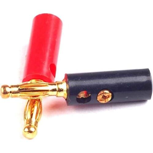 10PCS Audio Speaker Screw Banana Gold Plate Plugs Connectors 4mm