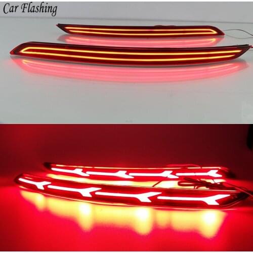 2PCS LED Reflector Light Rear Light Brake Lamp Taillight Back Fog Light Warning Light For Hyundai Elantra 2016 2017 2018 2019