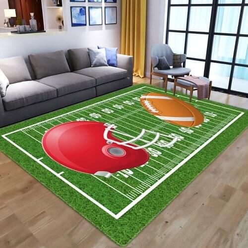 3D Rugby Field Pattern Carpets For Living Room Bedroom Decor Carpet Kids Room Play Area Playground Rug Mat Child Anti-slip Crawl