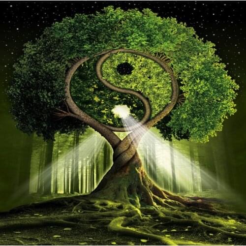 5D DIY diamond painting Yin and Yang Tai Chi Tree Embroidery Full Kit Drill Needlework Mosaic Crafts Pattern Home Decor Gift