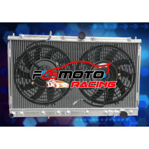 Aluminum Radiator+FAN For MITSUBISHI GTO 3000GT SPYDER VR4/SL 1991-1999 & DODGE STEALTH R/T/ES/SPORT 1991-1996 TURBO MT