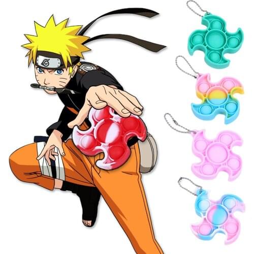 Anime Naruto Push Bubble Fidget Toys Adult Stress Relief Toy Weapon Shuriken Antistress Soft Squishy Gift Anti Stress Toys