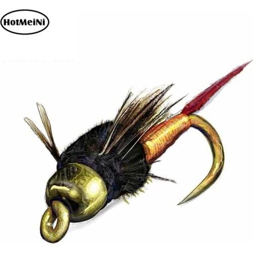 HotMeiNi 13cm x 10.5cm Copper John Fly Fishing Vinyl Car Wrap Car Stickers and Decals Occlusion Scratch Personality Decoration