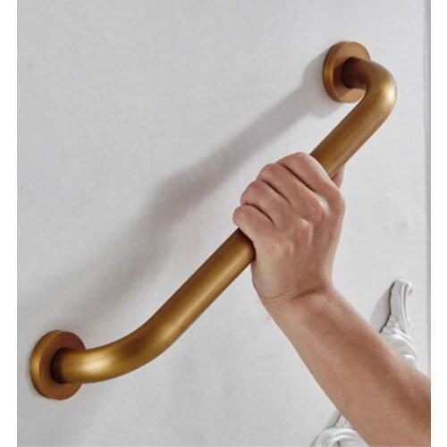 Bronze Bathroom Grab Bar Rail Wall Mounted Brass Bath Room Tub Toilet Handrail Strong Shower Safety Support Handle Antique 50cm