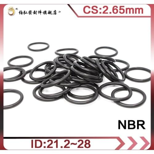 Nitrile Rubber O-Ring 20PCS/lot Black NBR Sealing CS2.65mm ID21.2/22.4/23.6/25/25.8/26.5/28mm O-Ring Seal Gasket Ring