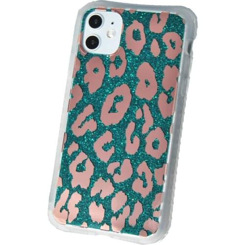 Emerald Green Case for iPhone 11, Shiny Midnight Glitter Slim-Fit Luxury Sparkle Bling Hard Back + Soft Silicone Side Cover