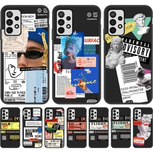 For Samsung A51 Case Retro Bar Code Label Cases For Samsung Galaxy a51 A52 A50 A40 A41 A42 A60 A6S A5 2017 A6 Plus 2018 Cover