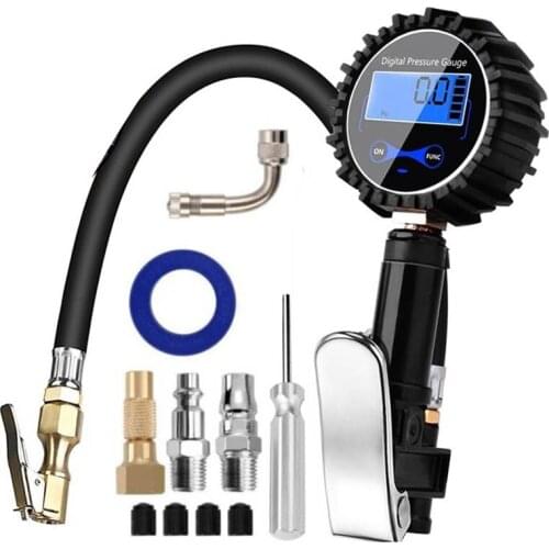 Digital Tire Inflator Air Compressor Pump Pressure Gauge Quick Connection Accessory Truck Car Motorcycle