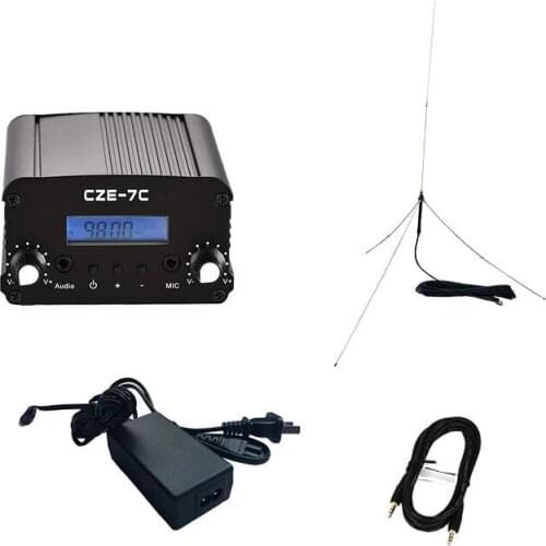CZE-7C 1W/7W Wireless PLL Stereo FM Transmitter with Outdoor GP1 Antenna Kits