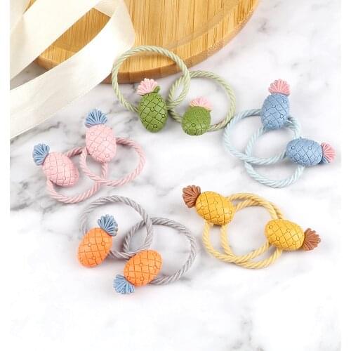Children Princess Hair Band Cartoon Fruits Pendant HeadBand High Elastic Safe Hair Ring Trendy Girls Headdress Accessories Gifts