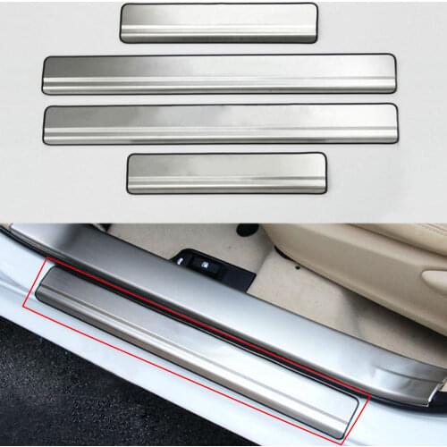 For Toyota Corolla Altis 2014 2015 2016 2017 4x Stainless Steel Door Sill Scuff Plate Cover Sticker Trim Car-styling Accessories