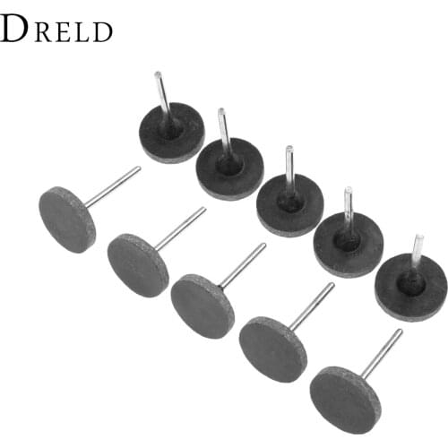 DRELD 10Pcs Dremel Accessories 25mm Rubber Grinding Head Buffing Polishing Grinding Wheel for Metal Wood Rotary Tool 3mm Shank