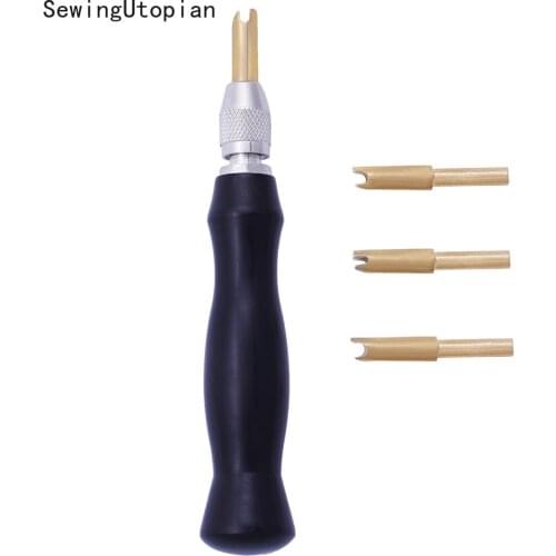 1 Set Leather Edge Creaser Set with 4 Replaceable Brass Head Craft Press Sealing Machine 2-2.5-3-4mm Leather Tool