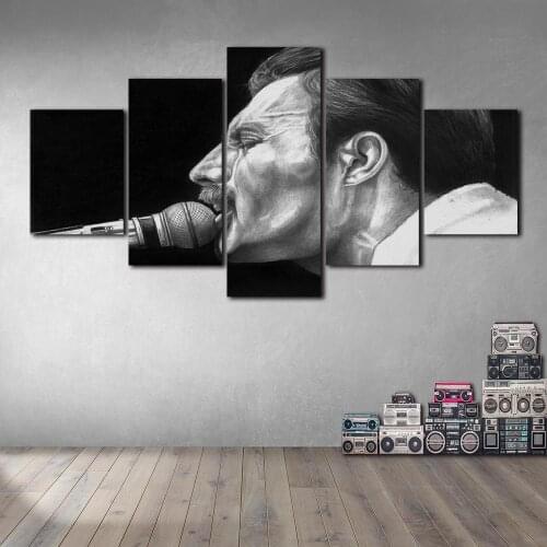 Canvas Painting Freddie Mercury Music Posters and Prints Wall Art Picture for Living Room Decor No Frame