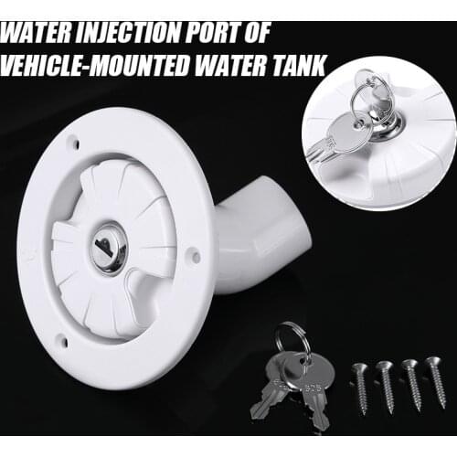 RV Camper Car Water Locking Inlet Cap Caravan Car Fresh Water Lock Inlet Hatch Filler Cap Tank W/Keys 80mm Holes