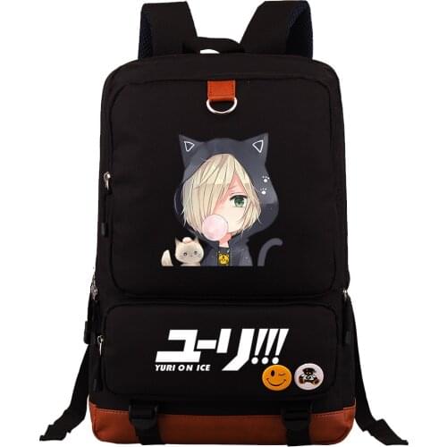 New Anime Yuri On Ice Prints Boys Girls Kids School Book Bags Women Bagpack Teenagers Canvas Men Laptop Travel School Backpack