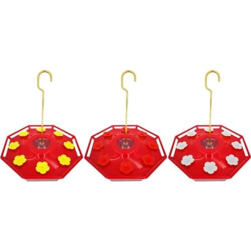 Plastic Bird Water Feeder Garden Hanging Hummingbird Feeder witn 8 Feeding Ports Outdoor Leak-Proof Bird Feeder Perch