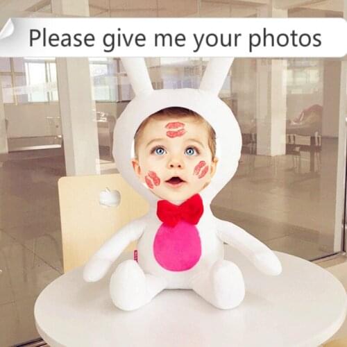 Provide photo The Wolf and the rabbit doll cushion Real human pillows Christmas decorations diy gift Birthday Valentines Day