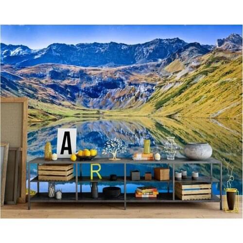 Beibehang Custom 3D Mural Majestic Mountain Peak Scenery Natural Landscape Lake Lake Water Home Decoration Mural papel de parede