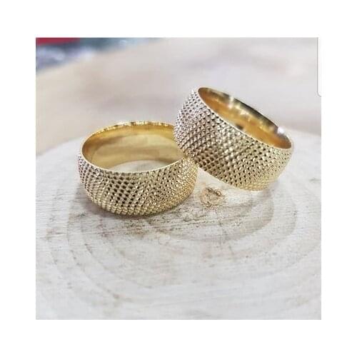 Gold Plated Sterling Silver Couple Wedding Rings