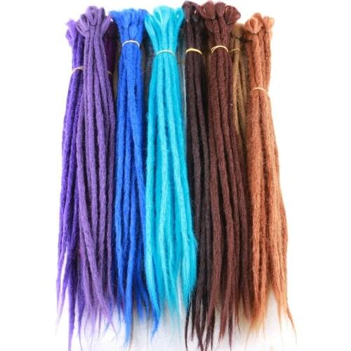 Braids Hair Bundles 10 Strands Handmade Dreadlocks Braiding Hair Extensions 20 inch Ombre Crochet Hair Synthetic Crochet Braid