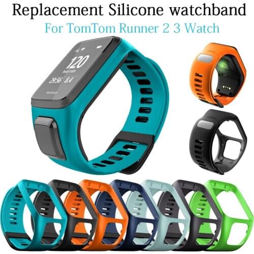 7Colors Silicone Replacement Wrist Band Strap For TomTom Runner 2 3 Spark 3 GPS Watch Smart watch Replacement Accessories Correa