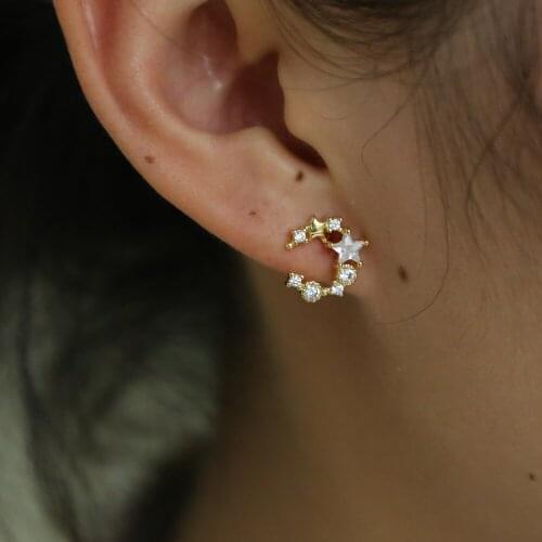 Fashion Minimalist Stars Gold color Earrings Simple Stud Earring Jewelry For Women Christmas Gift 2018