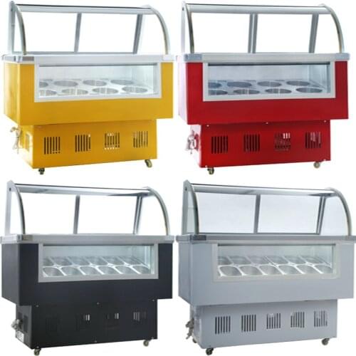 Glass Display Cabinet Manual Popsicle Display Cabinet Ice Porridge Cold Drink Refrigerator Ice Cream Display Cabinet 170W
