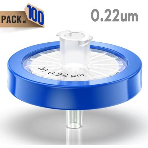 Syringe Filters,Nylon Membrane 0.22μm Pore Size,25mm Diameter,100Pcs by Ks-Tek