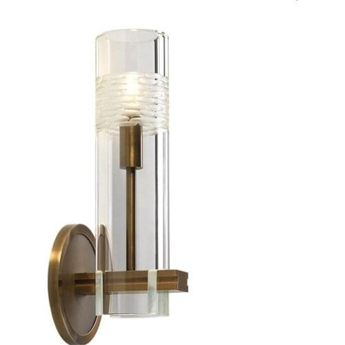 Nordic postmodern design sconces light Simple strip glass modern wall lamp Ins wind blue white gray glass wall lights for home