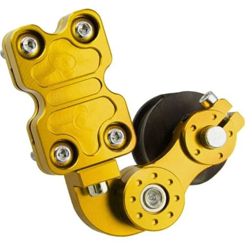 Universal Motocycle Chain Tensioner Roller Yellow Aluminum Alloy Chain Adjuster