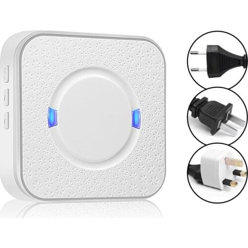 EU/US/UK Plug Muti Songs Optional Waterproof Touch Button Smart Home Welcome Doorbell Alarm Intelligent Wireless Doorbell