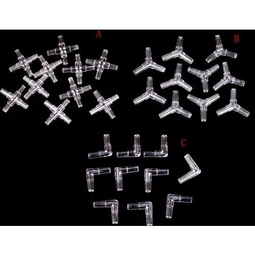 10Pcs 2 Way 3 Way 4 Way Connector Air Valves Oxygen Aquarium Fish Tank Tubing Clear Y-shaped