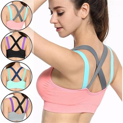Wirefree Push Up Fitness Women Sports Bra Shockproof Gym Athletic Running Yoga Sport Bra Crop Top Seamless Padded haut femme