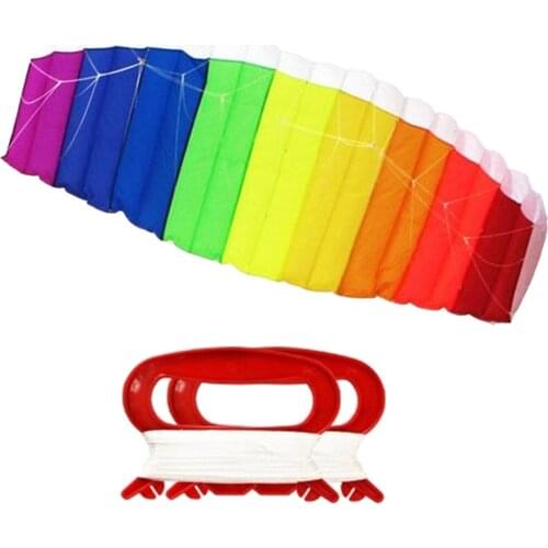1.4m Rainbow Kites Dual Line Stunt Kids Kite With Handle Line Outdoor Fun Sports Educational Gifts Kites For Children And Adults