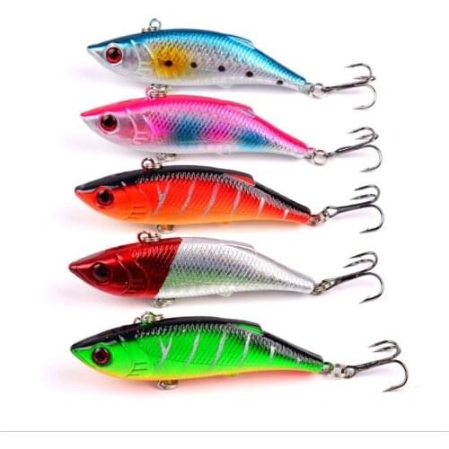 1PCS Lifelike Fishing Lure VIB 8cm/9.7g Treble Hooks Artificial Japan Hard Bait Sinking Crankbait Jig Wobbler Fishing Tackle
