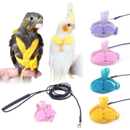 1 Piece Parrot Bird Harness Leash Set Adjustable Parrots Outdoor Flying Rope Anti-Bite Training Harness For Cockatiel Small Bird