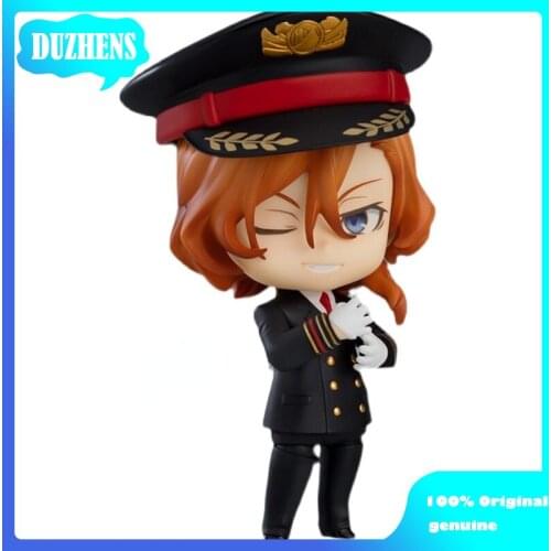 100% Original genuine Bungo Stray Dogs Nakahara Chuuya pilot Q version figma PVC Action Figure Anime Figure Model Doll Gift