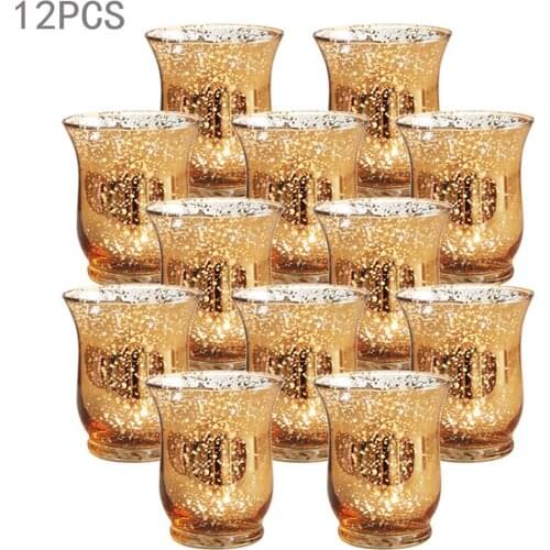 12Pcs/Set Glass Candle Holders Tealight Candlestick Wedding Parties Home Decoration Gifts