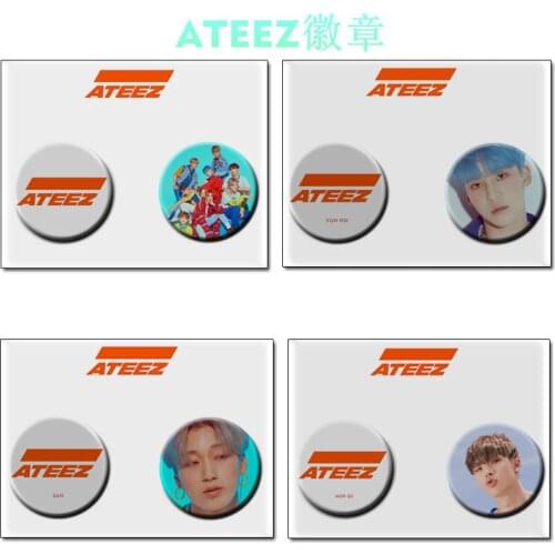 2pcs/set Kpop ATEEZ Combination Badge TREASURE Photo album brooch Accessories kpop ATEEZ SEONG HWA HONG JOONG Badge