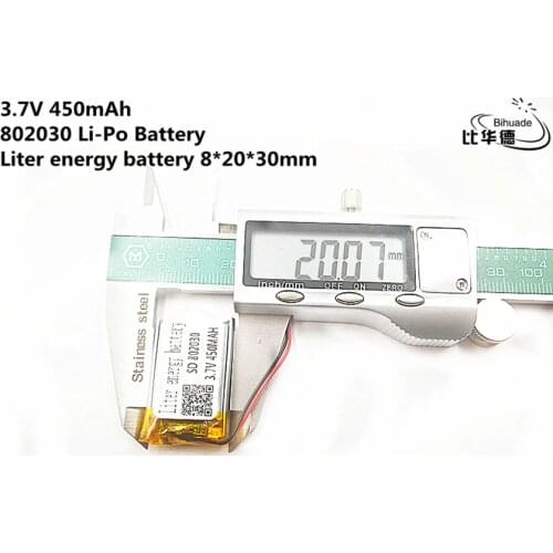 5pcs Good Qulity 3.7V,450mAH,802030 Polymer lithium ion / Li-ion battery for TOY,POWER BANK,GPS,mp3,mp4