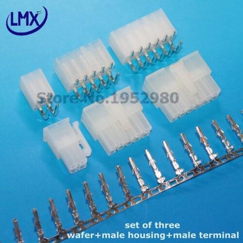 50 set/lot Pitch MX4.2MM 5557/5569 2*6PIN (female wafer+male housing+male terminal crimp) connector for Molex PCB Board 90degree