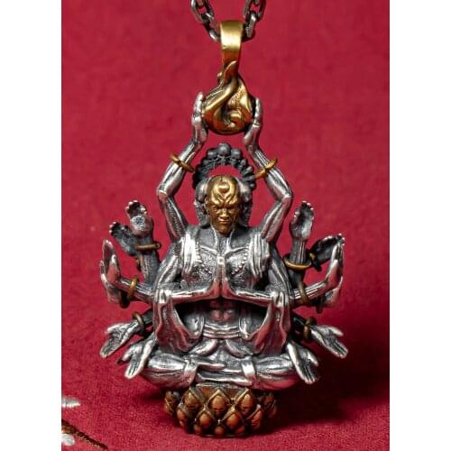 999 Sterling Silver Buddha handmade amulet Pendant charm jewelry men women jewelry gift A5832